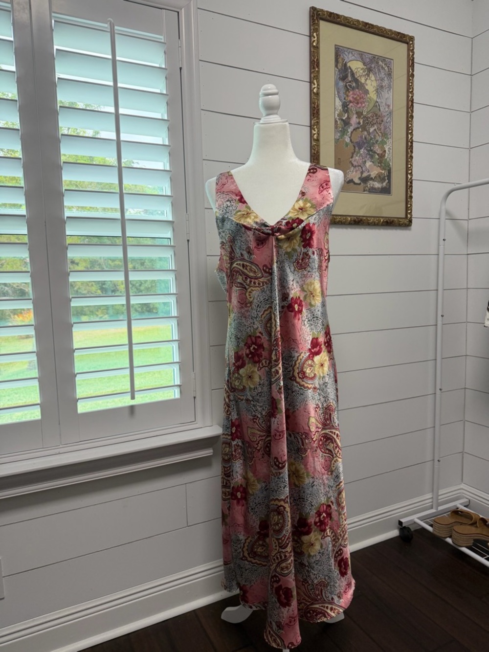 Vintage Floral and Paisley Maxi Slip Dress